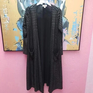 LuLaRoe Sarah Black with Silver Metallic Size S